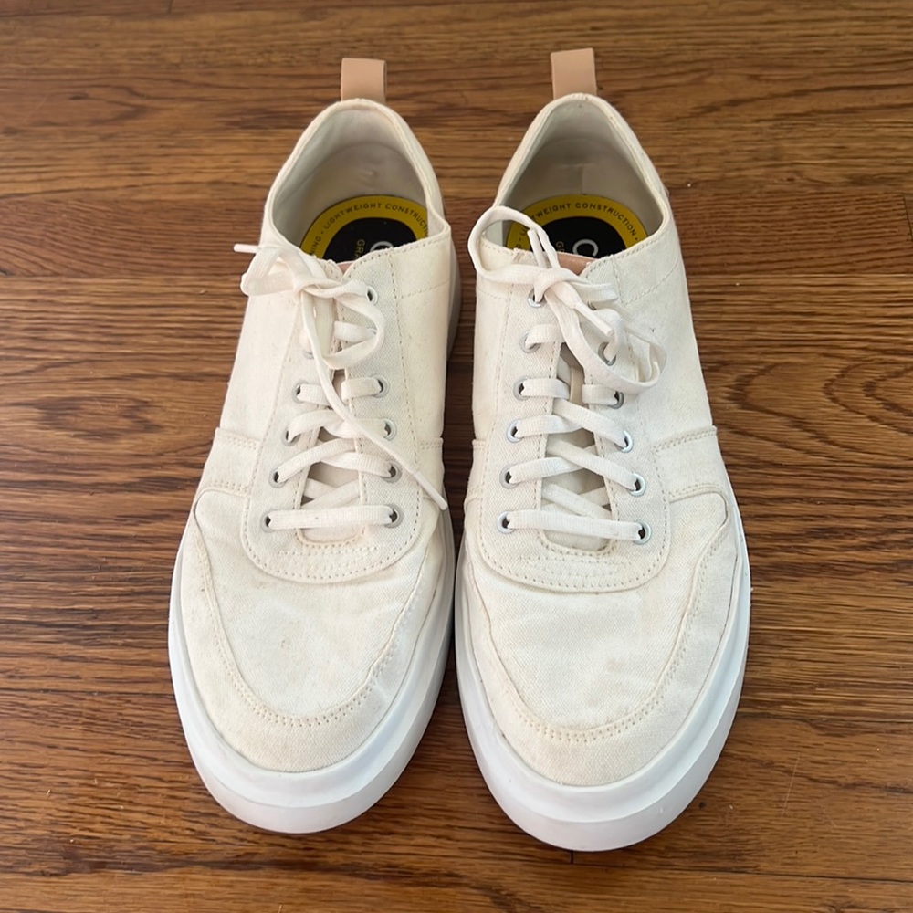 Cole Haan Men's GrandPrø Rally Canvas Court Sneaker in ivory/natural